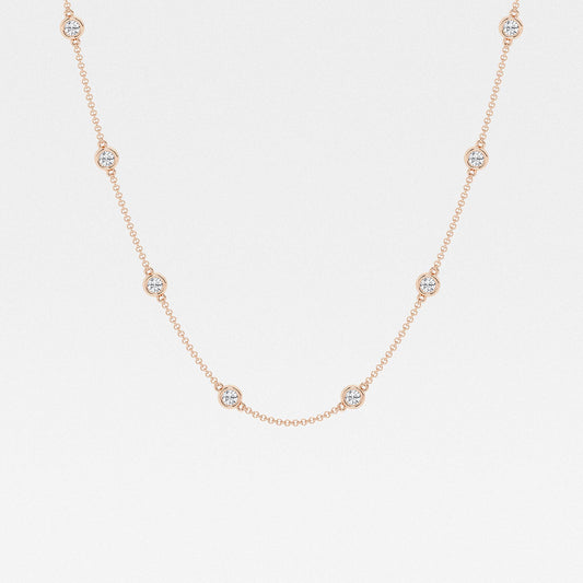 Round Diamond Station Necklace