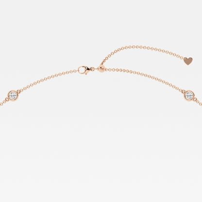 Round Diamond Station Necklace