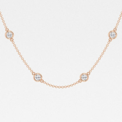 Round Diamond Station Necklace