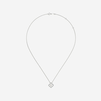 Cultured Freshwater Pearl & Diamond Clover Necklace