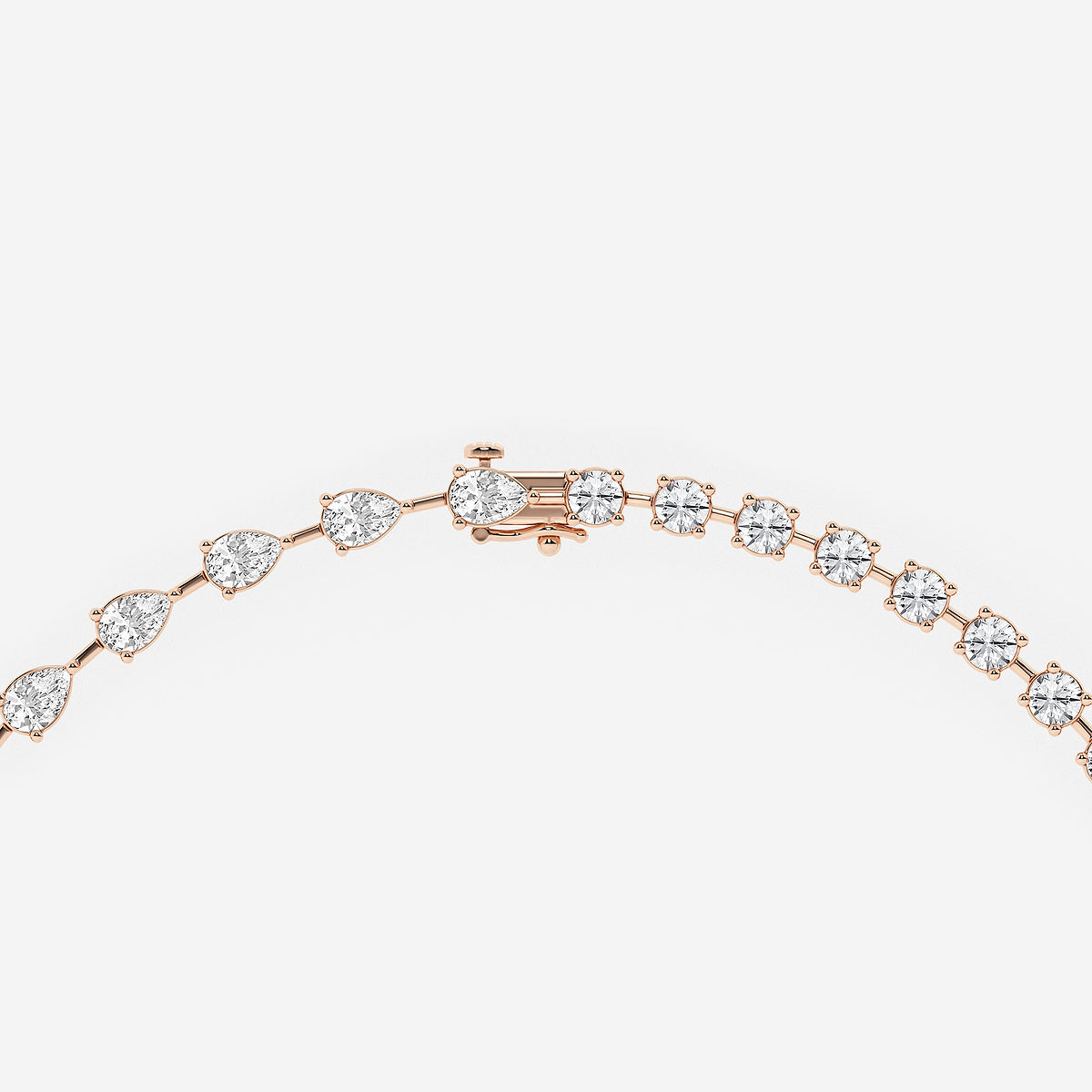 20 ctw Pear Lab Grown Diamond Lariat Necklace    14K Rose Gold, DE, VS1