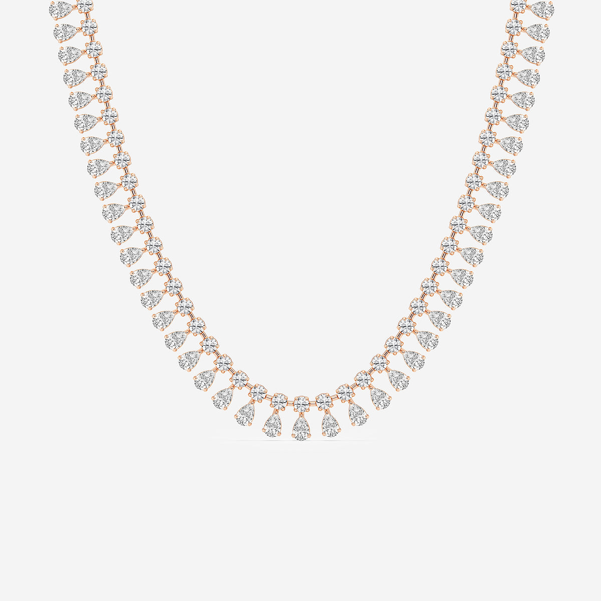 Pear & Round Diamond Choker Necklace