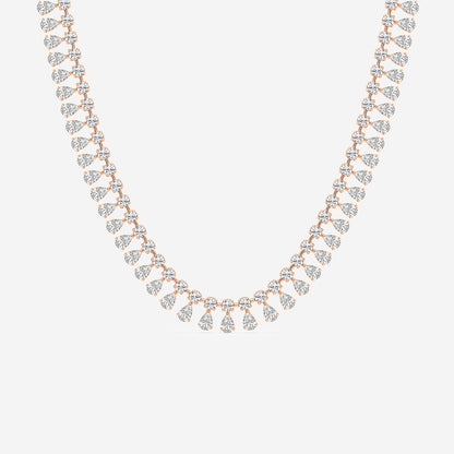 Pear & Round Diamond Choker Necklace