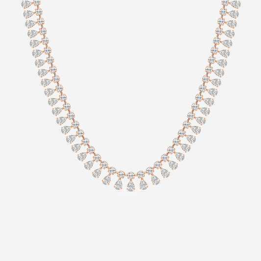 Pear & Round Diamond Choker Necklace
