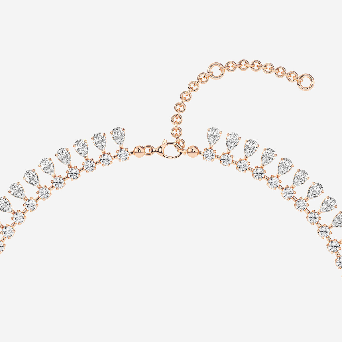 Pear & Round Diamond Choker Necklace