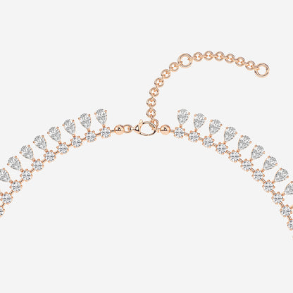 Pear & Round Diamond Choker Necklace