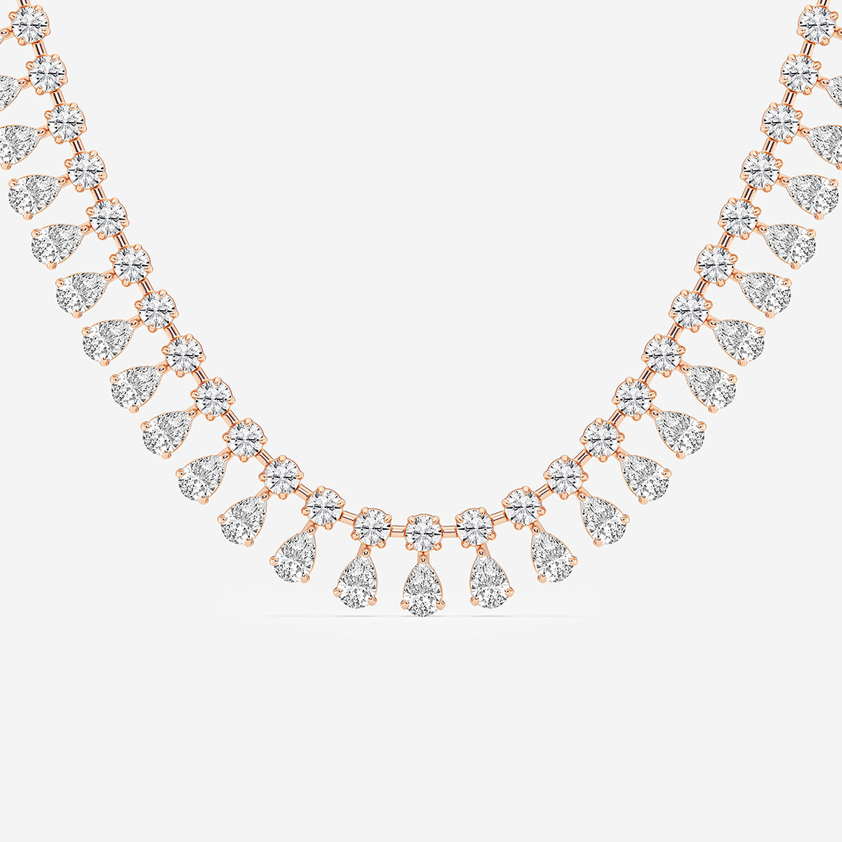 Pear & Round Diamond Choker Necklace