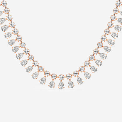 Pear & Round Diamond Choker Necklace