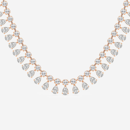 Pear & Round Diamond Choker Necklace