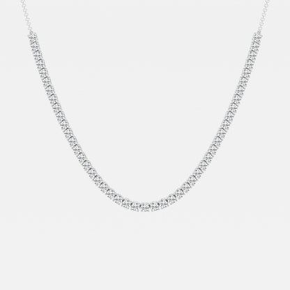 Adjustable Choker Tennis Diamond Necklace in 14K White Gold - 5 CTW | DE, VS1
