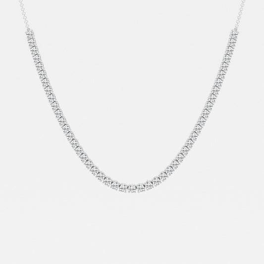 Adjustable Choker Tennis Diamond Necklace in 14K White Gold - 5 CTW | DE, VS1