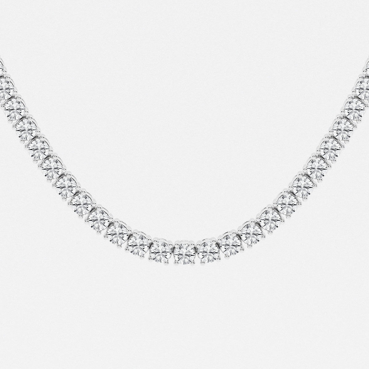 Adjustable Choker Tennis Diamond Necklace in 14K White Gold - 5 CTW | DE, VS1