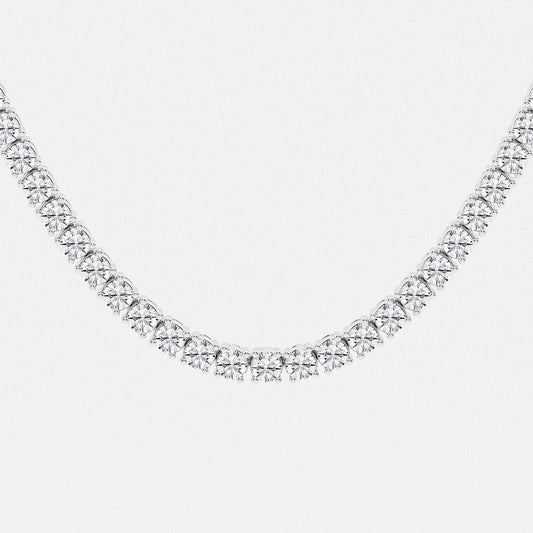 Adjustable Choker Tennis Diamond Necklace in 14K White Gold - 5 CTW | DE, VS1