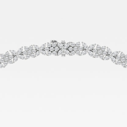 20 ctw Marquise Lab Grown Diamond Floral Tennis Necklace    14K White Gold, DE, VS1