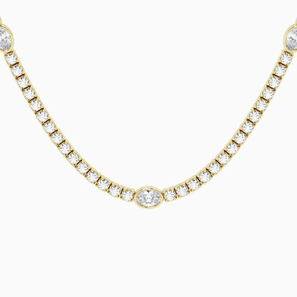 näas Empowering Oval Diamond Station Tennis Necklace
