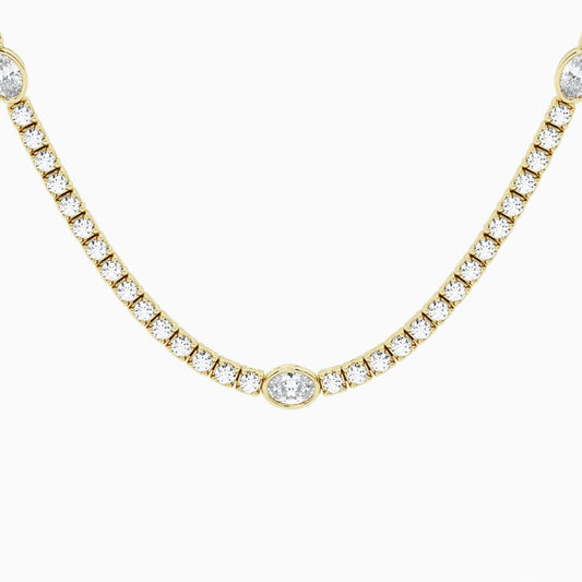 näas Empowering Oval Diamond Station Tennis Necklace