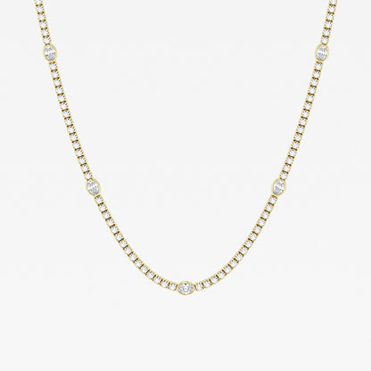 näas Empowering Oval Diamond Station Tennis Necklace