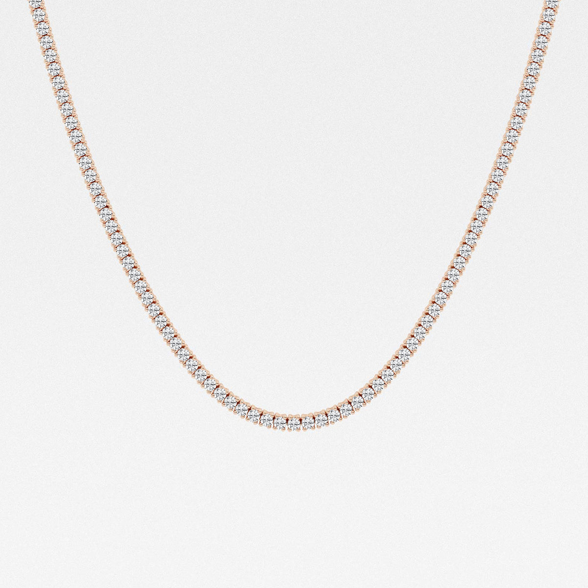 Four-Prong Tennis Diamond Necklace