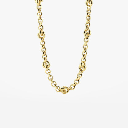 Plain Gold Link Necklace in 14K Yellow Gold