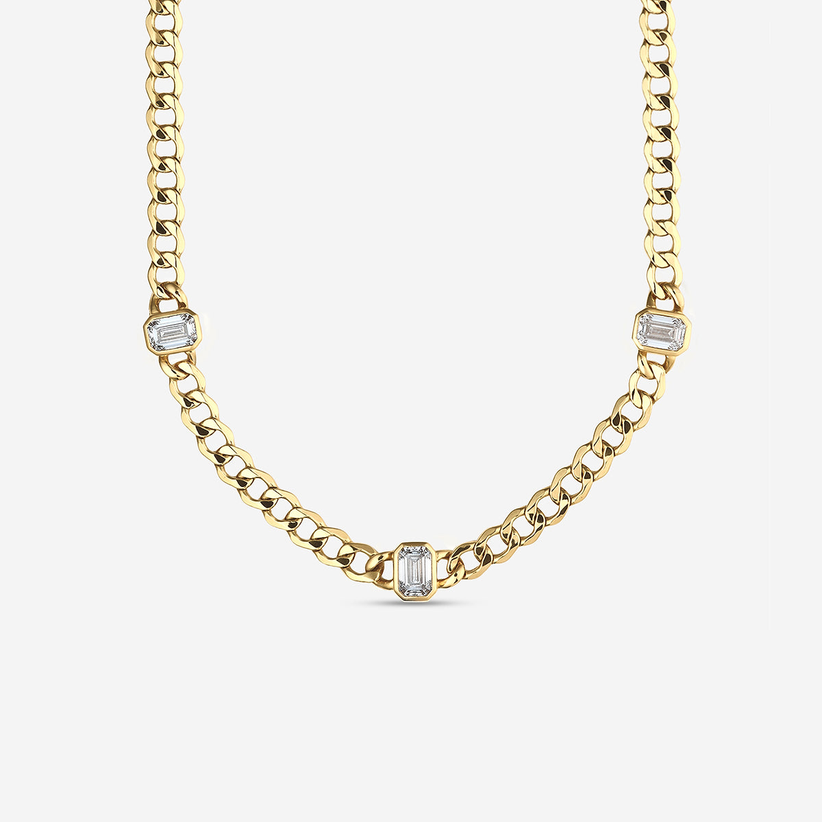 Emerald-Cut Diamond Necklace in 14K Yellow Gold - 6 CTW | E, VS1
