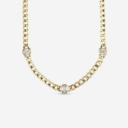 Emerald-Cut Diamond Necklace in 14K Yellow Gold - 6 CTW | E, VS1
