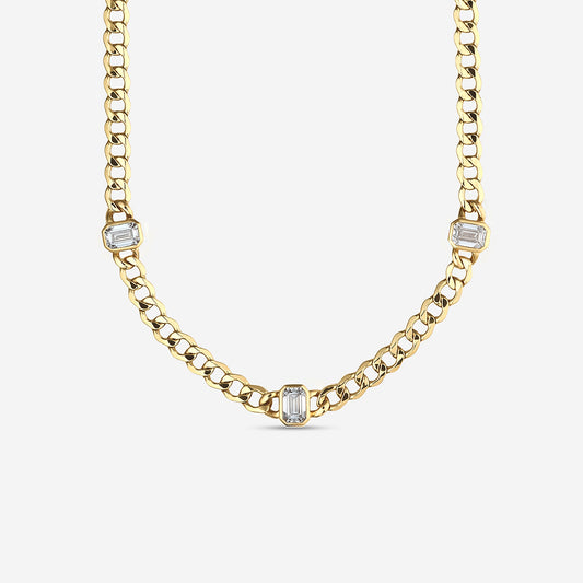 Emerald-Cut Diamond Necklace in 14K Yellow Gold - 6 CTW | E, VS1