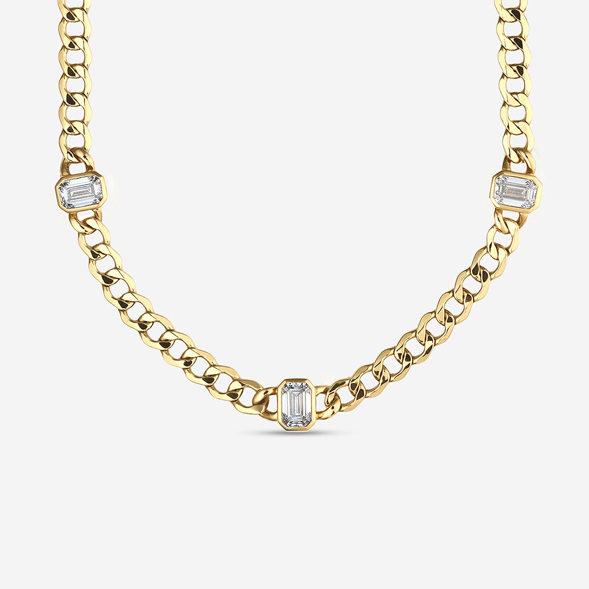 Emerald-Cut Diamond Necklace in 14K Yellow Gold - 6 CTW | E, VS1