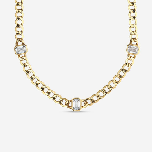 Emerald-Cut Diamond Necklace in 14K Yellow Gold - 6 CTW | E, VS1