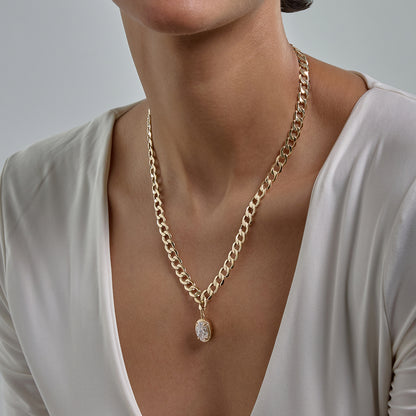 Oval Diamond Solitaire Necklace