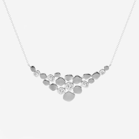 1 ctw Multi-Shape Lab Grown Diamond Pebbles Necklace    14K White Gold, DE, VS1