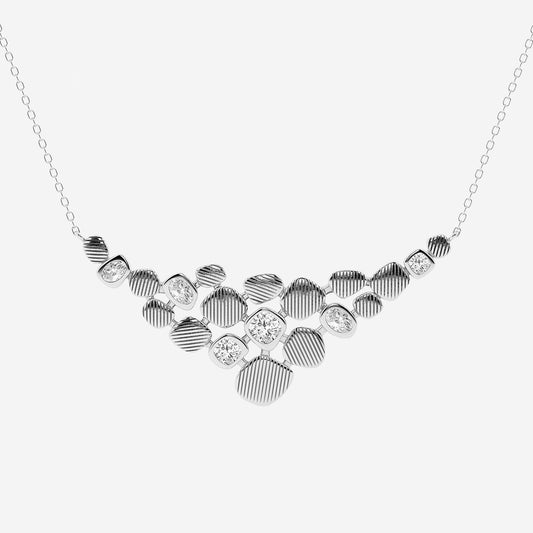 1 ctw Multi-Shape Lab Grown Diamond Pebbles Necklace    14K White Gold, DE, VS1
