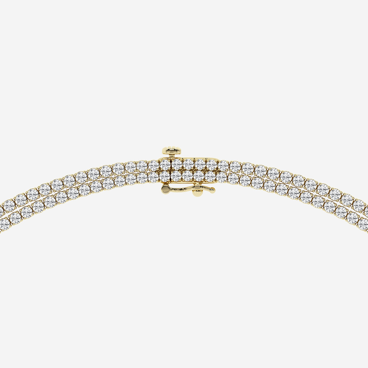 Round Diamond Double Row Tennis Necklace