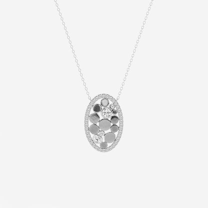 Oval Pebbles Diamond Pendant in Platinum - 0.74 CTW | DE, VS1