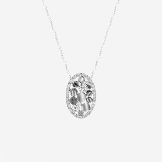 Oval Pebbles Diamond Pendant in Platinum - 0.74 CTW | DE, VS1