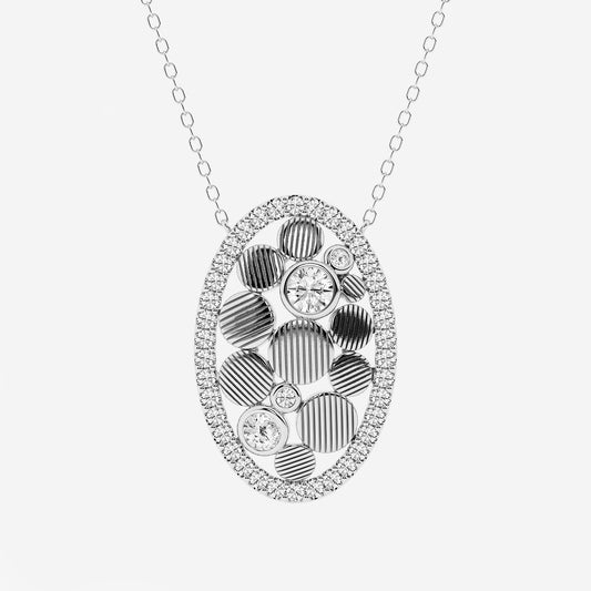 Oval Pebbles Diamond Pendant in Platinum - 0.74 CTW | DE, VS1