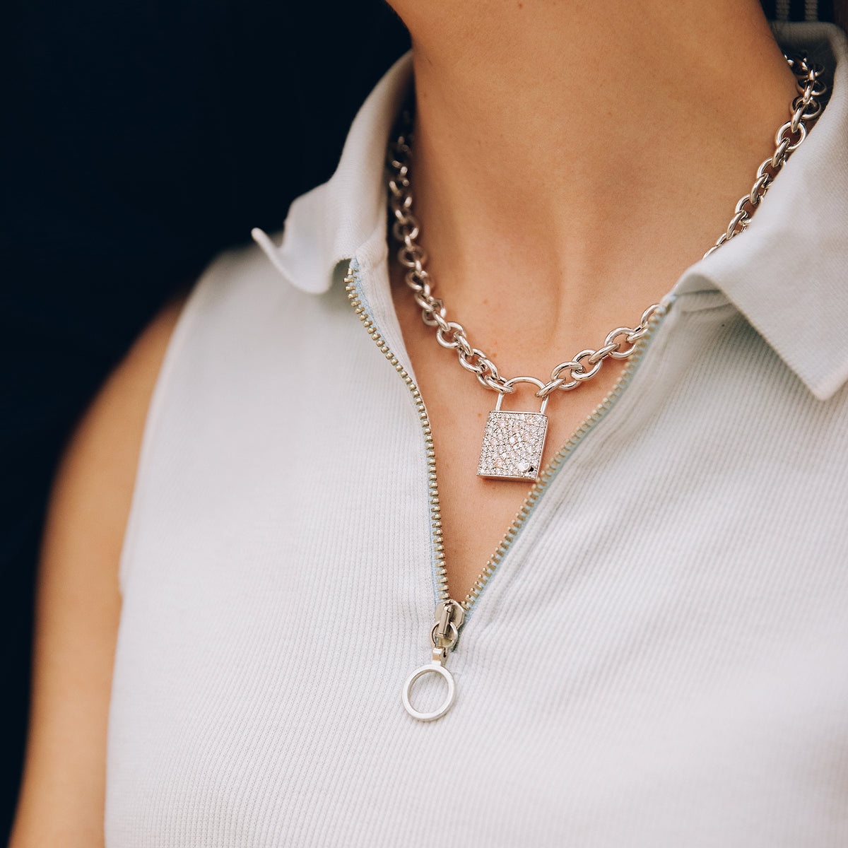 Cambridge Pink Sapphire & Diamond Scatter Lock Pendant