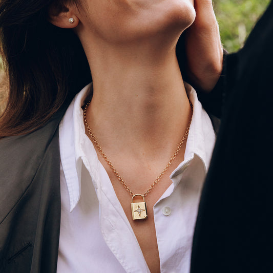 Alcantara Diamond Shooting Star Lock Pendant