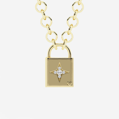 Alcantara Diamond Shooting Star Lock Pendant