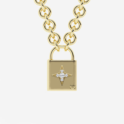 Alcantara Diamond Shooting Star Lock Pendant