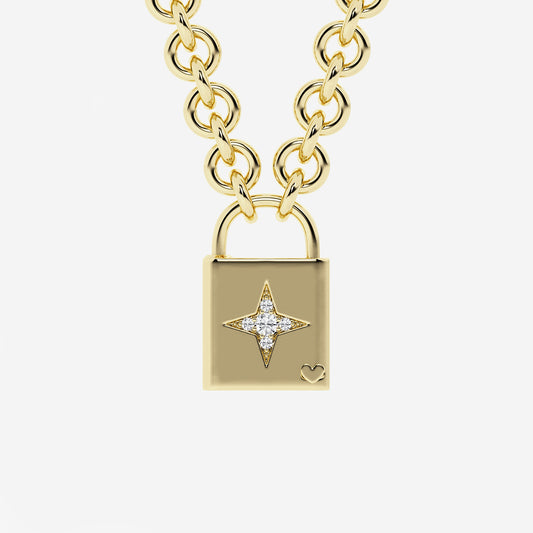 Alcantara Diamond Shooting Star Lock Pendant