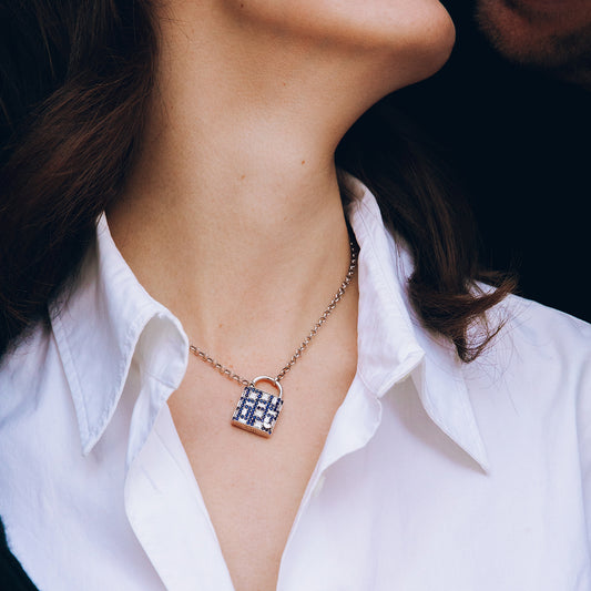 Garibaldi Round & Baguette Diamond Scatter Lock Pendant