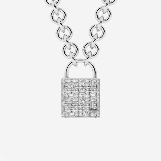 Garibaldi Round & Baguette Diamond Scatter Lock Pendant