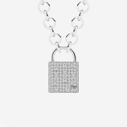Garibaldi Round & Baguette Diamond Scatter Lock Pendant