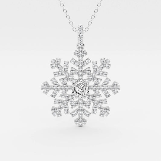 Hexagon Diamond Snowflake Pendant