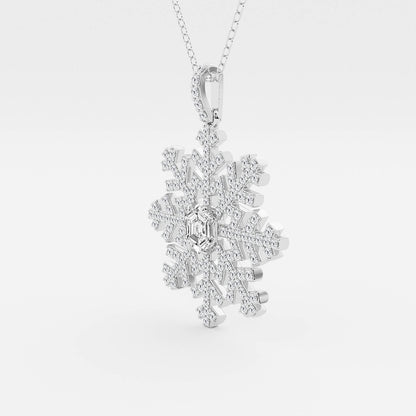 Hexagon Diamond Snowflake Pendant