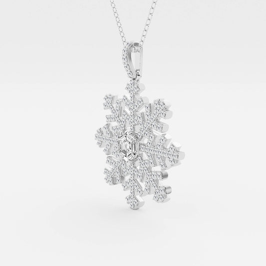 Hexagon Diamond Snowflake Pendant