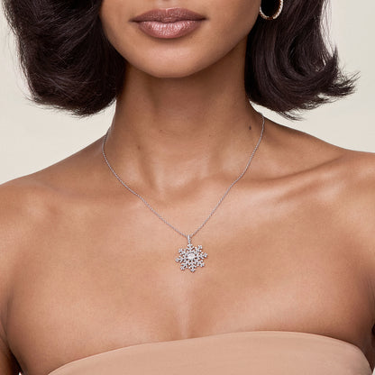 Hexagon Diamond Snowflake Pendant
