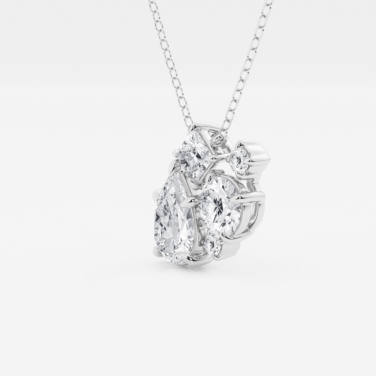 Mosaic Five Stone Diamond Pendant in Platinum - 2 CTW | E, VS1 | IGI Certified