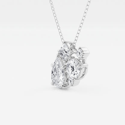 Mosaic Five Stone Diamond Pendant in Platinum - 2 CTW | E, VS1 | IGI Certified