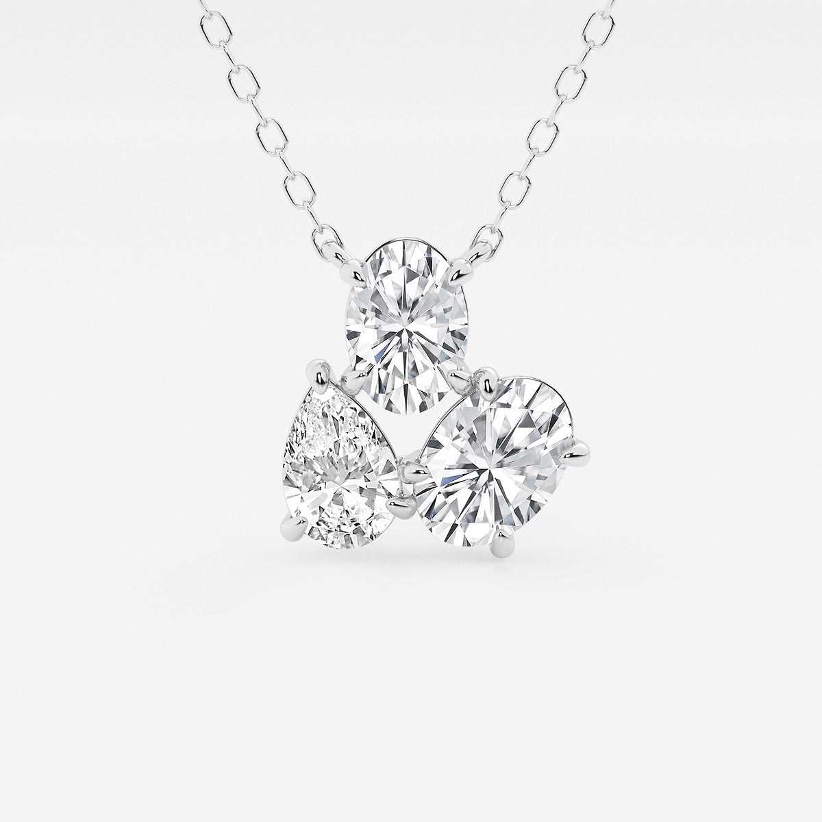 Mosaic Oval & Pear Diamond Pendant